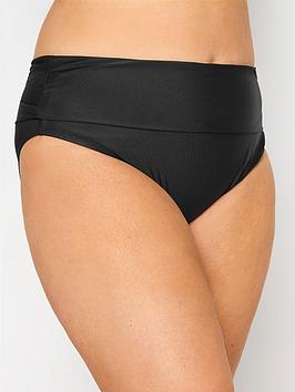 Yours Clothing Fold Over Bikini Brief - Black