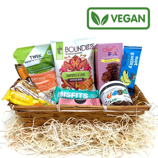 Vegan Gift Hamper Basket Healthy Snack Chocolate Cookies Sweets