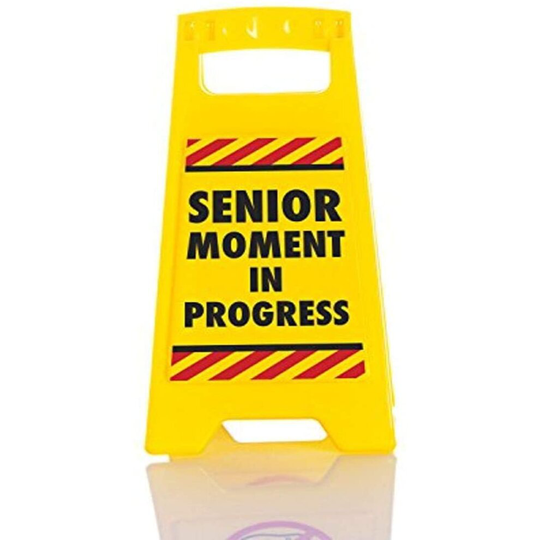 Boxer Gifts DK1006 Boxer Senior Moment Novelty Warning Sign | Funny Desk Accessory | Hilarious Old Age Retirement Birthday Christmas Secret Santa Gift