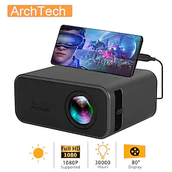 ArchTech YT500 LED Mini Projector 320x240 Pixels Supports 1080P USB Audio Portable Home Media Vid Home Theater Video Beamer VS YG300 Lightinthebox