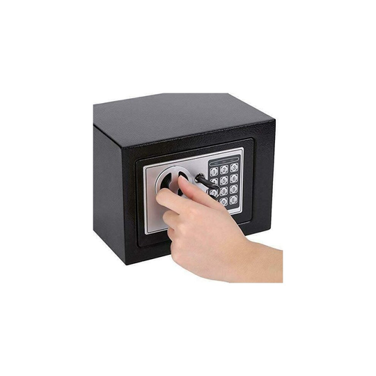 (8.5L Personal Household Safe Box with 2 Keys Black) Digital Steel Safety Box Electronic Coffer Deposit Box
