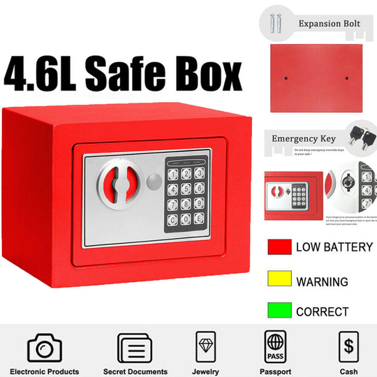 4.6L Electronic Digital Password Security Safe Money Box Home Office