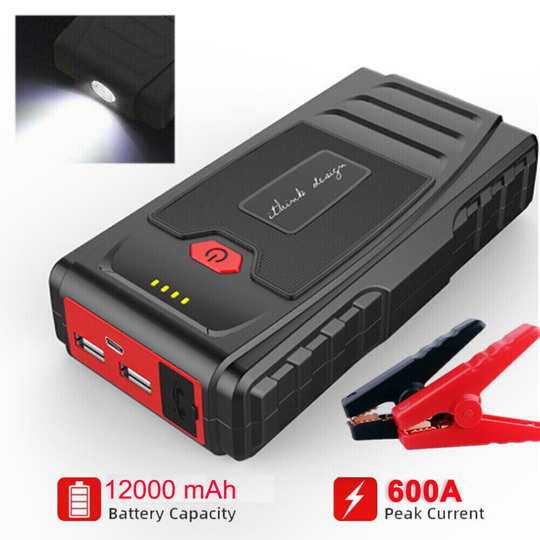 12V Car Jump Starter, 12000mAh Peak Battery Booster Power Pack Bank
