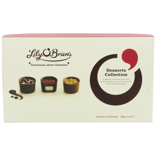 Lily O'Brien's Desserts Collection Assorted Collection of Finest Milk Dark and White Chocolate Dessert Recipes (Pack of 2)