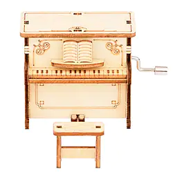 3D Puzzles for Adults Kids DIY Music Box - Piano Hand Crank Engraved Musical Box Wooden Building DIY Kits for Adults Desk Display Gift for Boys/Girls (Piano) Lightinthebox
