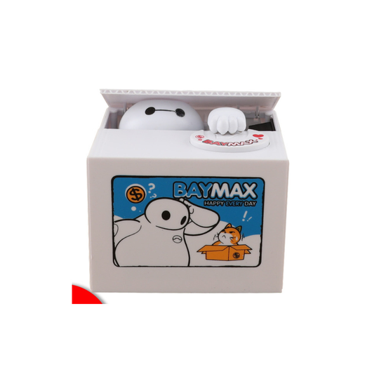 (Baymax) Kids Cartoon with music Bank Money Coin Saving Box Gift Stealing Eating Coin Storage