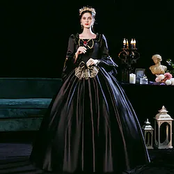 The Marvelous Mrs. Maisel Rococo Medieval Dress Party Costume Masquerade Women's Costume Black Vintage Cosplay Party Masquerade Halloween Lightinthebox