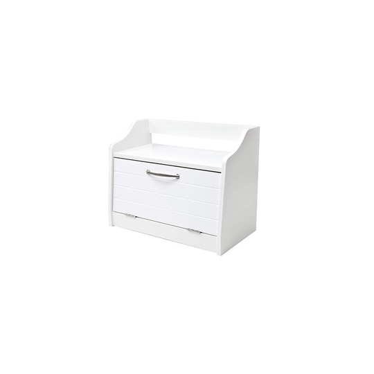 Minack White Wooden Bread Bin - Kitchen Worktop Storage Box