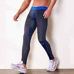 Men's Running Tights Leggings Base Layer Stripe Base Layer Athletic Athleisure Breathable Moisture Wicking Soft Fitness Gym Workout Running Sportswear Activewear Dark Grey Hemp ash Black Lightinthebox