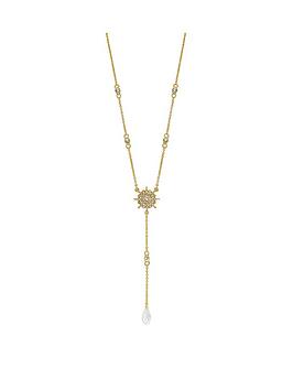 Jon Richard Gold Plate Crystal Cut Fine Celestial Drop Necklace