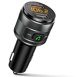 Bluetooth 5.0 FM Transmitter for Car 3.0 Wireless Bluetooth FM Radio Adapter Music Player FM Transmitter/Car Kit with Hands-Free Calling and 2 USB Ports Charger Support USB Drive Lightinthebox