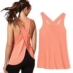 Women's Running Tank Top Open Back Cross Back Sleeveless Top Athleisure Breathable Quick Dry Lightweight Yoga Fitness Gym Workout Sportswear Activewear Solid Colored Coral Purple White Lightinthebox