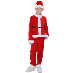 Santa Claus Mrs.Claus Outfits Christmas Hat Ugly Christmas Sweater Boys Girls' Christmas Christmas Christmas Eve Kid's Party Christmas Velvet Top Pants Belt Hat Lightinthebox
