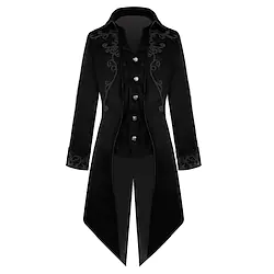 Retro Vintage Punk Gothic Medieval 17th Century Coat Tailcoat Men's Jacquard Costume Vintage Cosplay Party Long Sleeve Coat Masquerade Lightinthebox