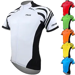 21Grams Men's Cycling Jersey Short Sleeve Bike Jersey Top with 3 Rear Pockets Mountain Bike MTB Road Bike Cycling Breathable Ultraviolet Resistant Quick Dry Front Zipper Green White Yellow Polyester Lightinthebox