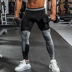 Men's Compression Tights Leggings Patchwork Liner Compression Pants Outdoor Athletic Spandex Quick Dry Compression Dri-Fit Fitness Running Workout Sportswear Activewear Black Lightinthebox