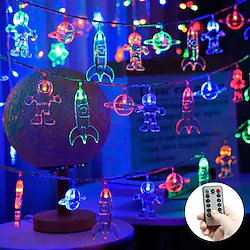 LED String Lights 3M 20LEDs Space Astronaut Fairy String Lights USB or Battery Operated with Remote Control 8 Mode Waterproof Rocket Planet LED String Light Kid's Room Children's Day Family Party Holiday Decoration Lightinthebox