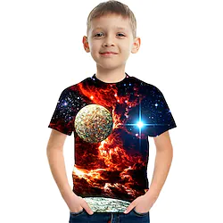 Kids Boys T shirt Graphic 3D Print Short Sleeve Quick Dry Basic 2-12 Years Summer Green Blue Purple Lightinthebox