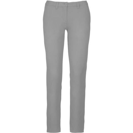 (8 UK, Fine Grey) Kariban Womens/Ladies Chino Trousers