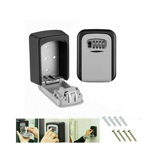 4 Digit Key Safe - Outdoor High Security Wall Mounted Box Storage Case Lock Code