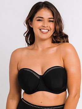 Curvy Kate First Class Bandeau Bikini Top - Black, Black, Size 30Gg, Women