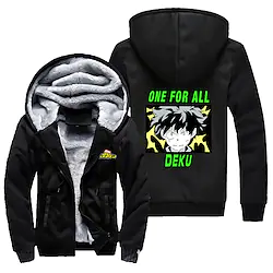 Inspired by My Hero Academia Deku Hoodie Anime Outerwear Anime Graphic Outerwear For Men's Women's Unisex Adults' Hot Stamping 100% Polyester Casual Daily Lightinthebox