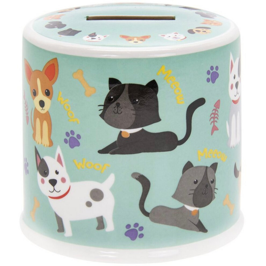 Little Stars Cats & Dogs Animals Design Childrens Kids Coins Savings Money Box