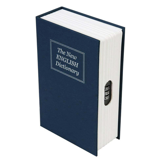Dictionary Book Safe Metal Cash Money Security Box Combination Lock