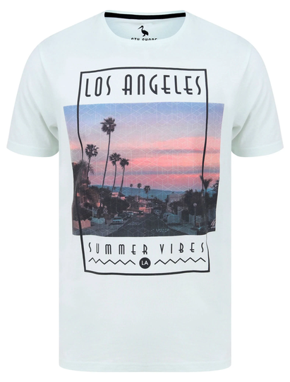 T-Shirts LA Summer Vibes Motif Cotton Jersey T-Shirt in Hint Of Mint - South Shore / S - Tokyo Laundry