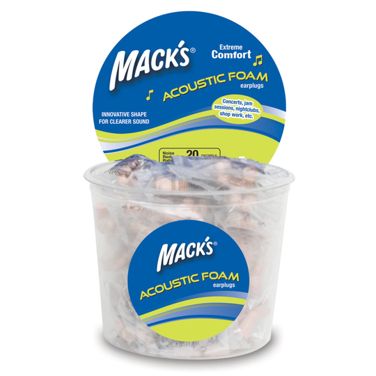 Mack's Acoustic Foam Ear Plugs (100 Pair) -Beige, Box...