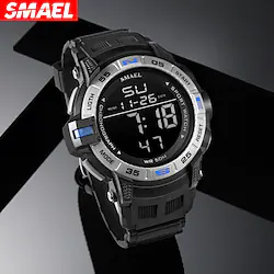 Digital Watches Sport SMAEL Watch For Men 50M Waterproof Alarm Clock Auto Date Watch Orange Bracelet 1511 Men's Watches Military Lightinthebox
