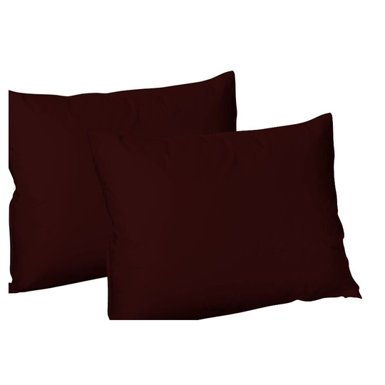 (4x Polycottn Pillowcases (Burgundy)) 4x Pillowcases Luxury Fine Quality Poly Cotton Housewife Bed Room Pillow Covers Available in 20 colours