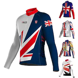 Men's Cycling Jersey Long Sleeve Bike Jersey Top with 3 Rear Pockets Mountain Bike MTB Road Bike Cycling Breathable Quick Dry Moisture Wicking Reflective Strips Green Yellow Navy Blue UK Spandex Lightinthebox
