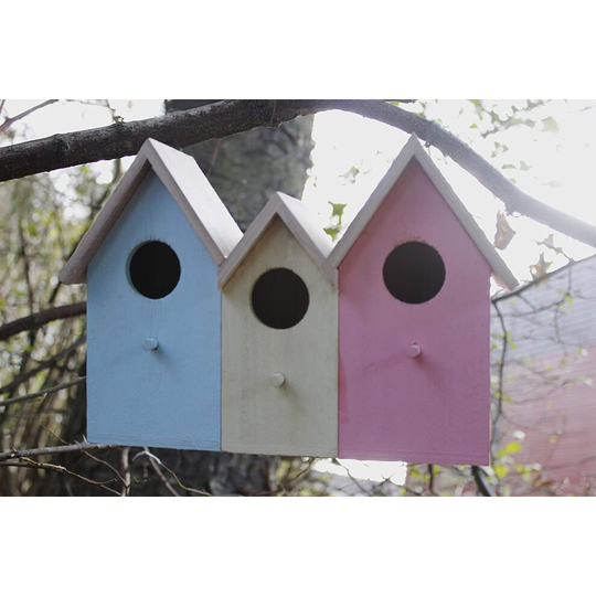 Novelty 3 In 1 Wooden Wild Garden Bird Houses Nesting Box
