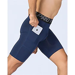 Men's Running Tight Shorts Compression Shorts with Phone Pocket High Waist Compression Clothing Athletic Spandex 4 Way Stretch Breathable Quick Dry Fitness Gym Workout Running Sportswear Activewear Lightinthebox
