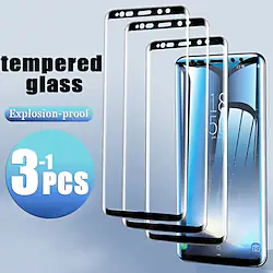 [3 Pack] Phone Screen Protector For Samsung S22 S21 S20 Plus Ultra S21 FE S9 S9 Plus S8 Plus Front Screen Protector Tempered Glass High Definition (HD) 9H Hardness 3D Touch Lightinthebox
