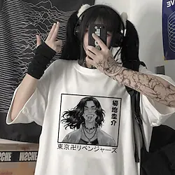 Inspired by Tokyo Revengers Baji Keisuke T-shirt Cartoon Manga Anime Harajuku Graphic Kawaii T-shirt For Men's Women's Unisex Adults' Hot Stamping 100% Polyester Lightinthebox