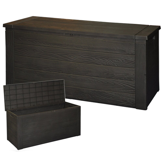 300 Litre Garden Storage Box | Heavy Duty Plastic Outdoor Chest W/Lid