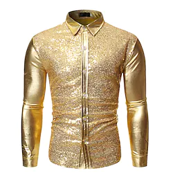 Disco Disco 1980s Blouse / Shirt Men's Costume Vintage Cosplay Party Long Sleeve Blouse Masquerade Lightinthebox