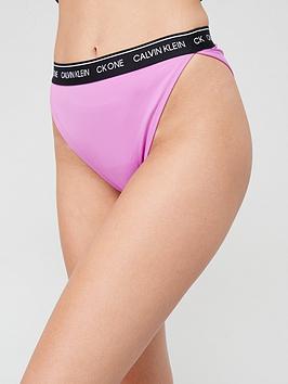 Calvin Klein CK One High Waist Cheeky Bikini Brief - Purple, Purple, Size Xs, Women