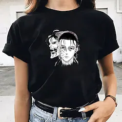 Inspired by Attack on Titan Eren Yeager T-shirt Cartoon Manga Anime Classic Street Style T-shirt For Men's Women's Unisex Adults' Hot Stamping 100% Polyester Lightinthebox