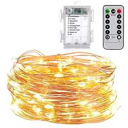 5m Light Sets String Lights 50 LEDs SMD 0603 1 13Keys Remote Controller 1 set Warm White White Multi Color Christmas New Year's Waterproof Party Decorative AA Batteries Powered Lightinthebox