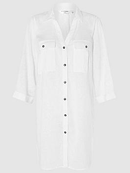 Accessorize Long Sleeve Sustainable Beach Shirt - White, White, Size Xs, Women