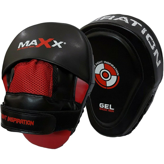 (Black Red) Boxing Pads Set and Boxing Pads with Strap Best for Boxing MMA Training Equipment, Punching, Sparring Pads Mitts for Muay Thai, Kung Fu, K