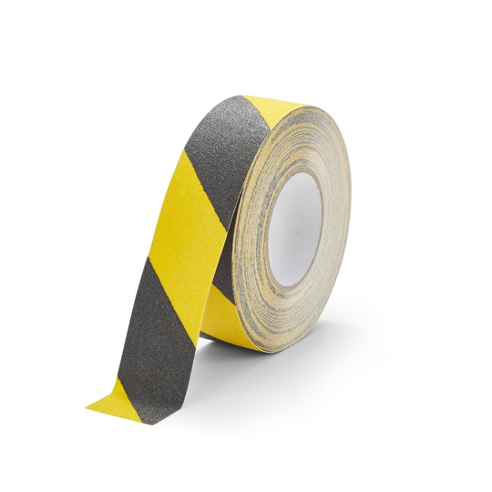(50mmx5m) Slips Away Standard Grade Hazard Warning Yellow & Black Anti Slip Tape Roll
