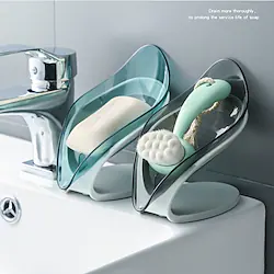 Bathroom Soap Holder Leaf Shape Dish Soap Kitchen Sponge Soap Box Storage Non-slip Drain Soap Case Container Bathroom Accessorie Lightinthebox