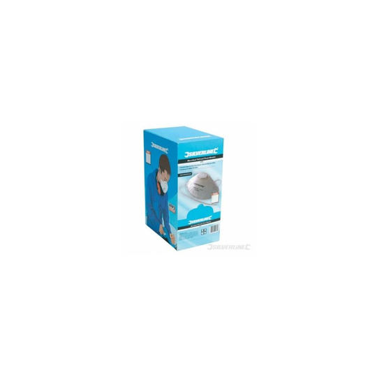 Silverline Moulded Valved Face Mask Ffp2 Nr Display Box 10pk Ffp2 Nr - - ffp2 moulded valved nr respirator mask silverline dust 282590 box 10pk