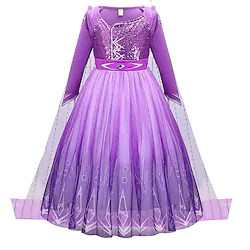 Frozen Fairytale Princess Anna Flower Girl Dress Theme Party Costume Tulle Dresses Girls' Movie Cosplay Cosplay Halloween Purple Dress Halloween Carnival Masquerade Polyester Lightinthebox