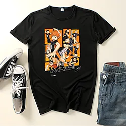 Inspired by Haikyuu Karasuno High Cosplay Costume T-shirt Cartoon Harajuku Graphic Kawaii T-shirt For Men's Women's Adults' Polyester / Cotton Blend Lightinthebox