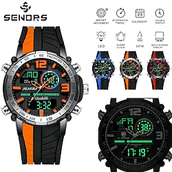 Men Watch Top Luxury Brand Fashion Casual Dual Display Sports Watches Analog Digital Chronograph Silicone Strap Waterproof Clock Lightinthebox